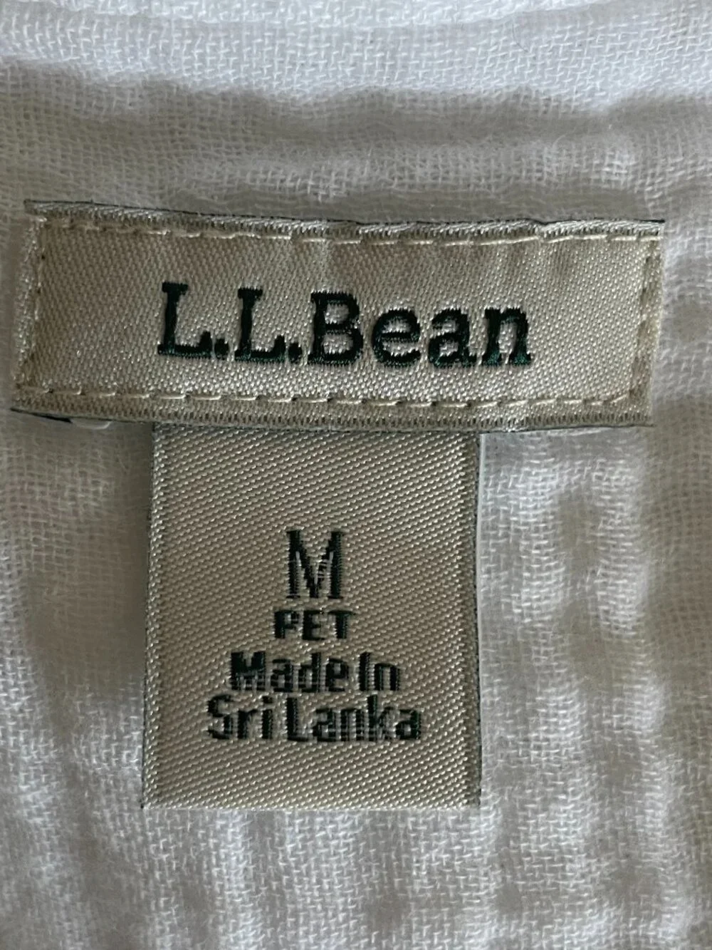 L.L. Bean Women's Cloud Gauze Shirt - White, Medium Petite